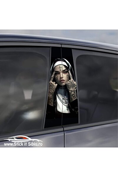 MACTAC Set Stickere Stâlpi Auto – Dark Faith B-Pillar | 2 Buc – 49×21 cm | Print Premium Laminat Lucios