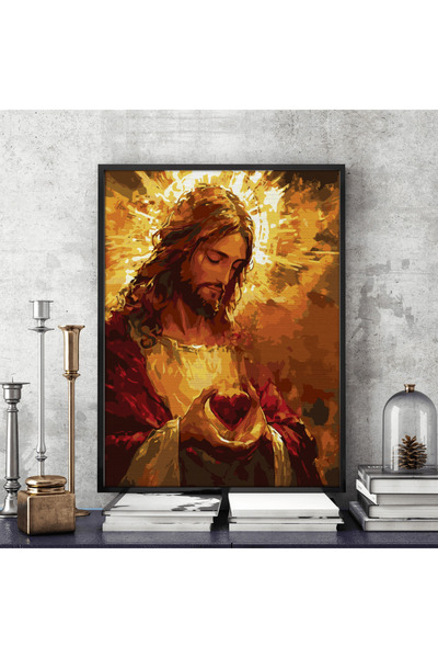 Pictorul Fericit Inimă sfântă - Pictură pe numere