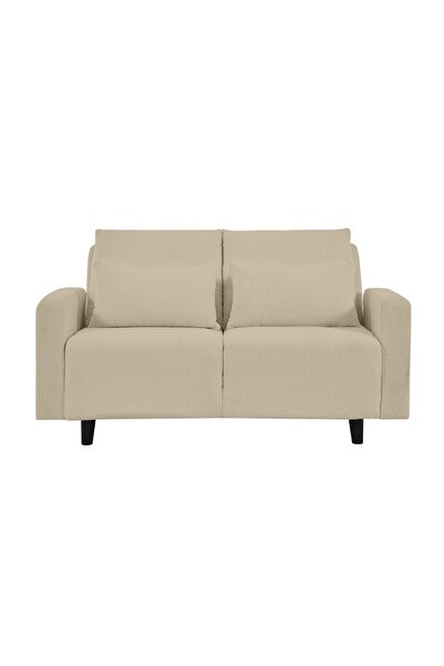 Danube Home Jocson 2-Seater Fabric Sofa Bed - Beige, Stylish & Durable Solid Wood, 157x88x76cm, 2 Yrs Warranty