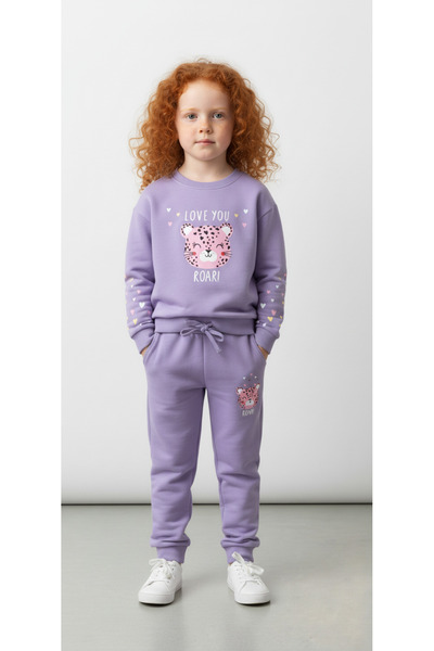 ALG Girl's Cute Animal Printed Suit with Heart Detail on the Sleeves