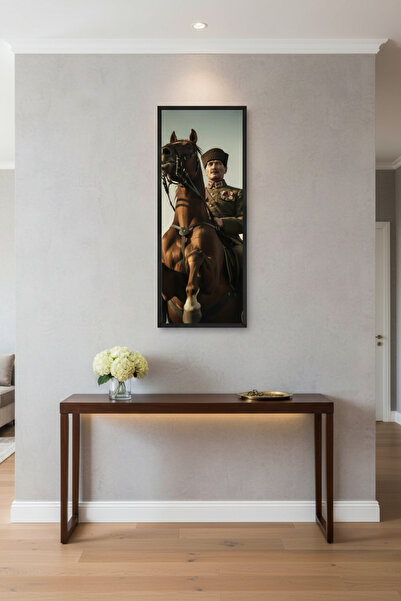 FourArts Atatürk Tablosu | 25x60 cm Dikey Çerçeve Görünümlü | Ofis & Ev Dekor...