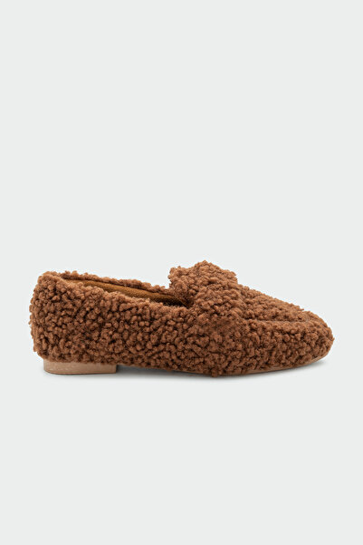 LAMİNTA Alfy Bitter Brown Women's Plush Home Slippers