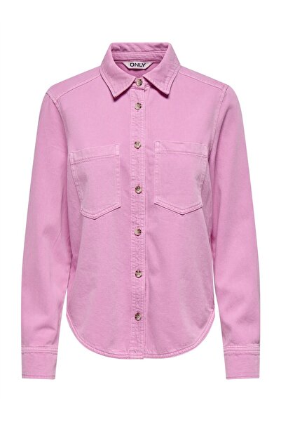 ONLY Onlsilla L/S Fitted Shirt Cc Pnt Women's Pink Denim Shirt - 15338783