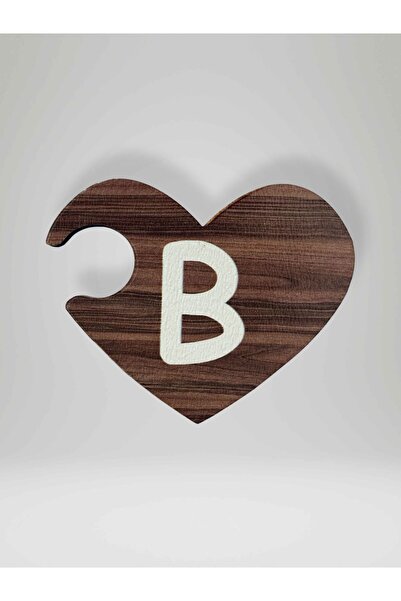 Mundy B Harfi (Sağ Parça) – Ahşap Puzzle Kalp Harf Magnet – Buzdolabı Süsü – ...