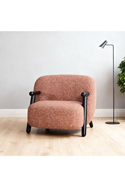 Danube Home Fadia 1 Seater Fabric Sofa - Orange, Solid Wood Frame, 91x90x71cm, 2 Year Warranty, Stylish Comfort