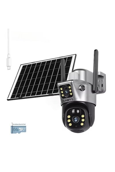 GAMYS Dual lens surveillance camera, solar powered, WiFi, 5MP