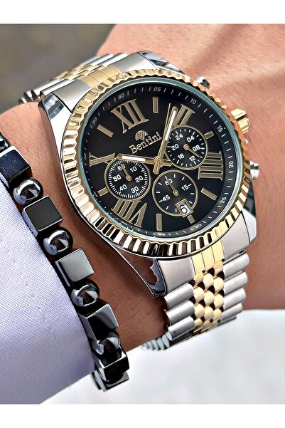 Bentini Men's Wrist Watch – Functional, Steel Band, Waterproof, 2-Year Warranty