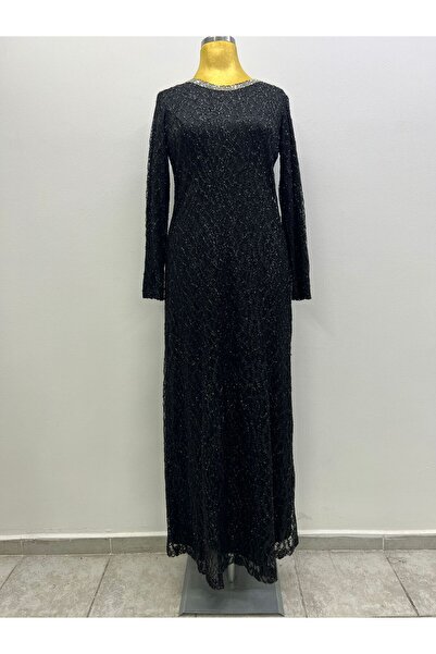 GÖKMEN GİYİM Simli Dantel Taş İşleme Detaylı Tesettür Abiye Elbise 2167