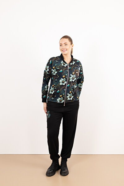 Butik Suat Çiçek Desenli Ve Taş Baskılı Ceket Pantolon Takım