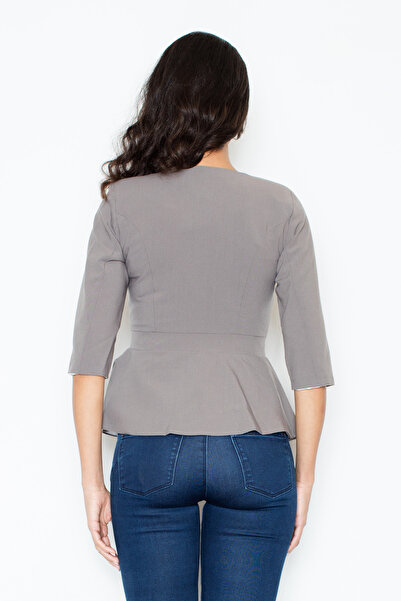 Figl Short jacket with zipper, gray - short jacket M132, size XL