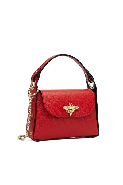 Posete Fagaras Alma Leather Purse - Red, Casual Bag Made of Genuine Leather, Handbag, Bags