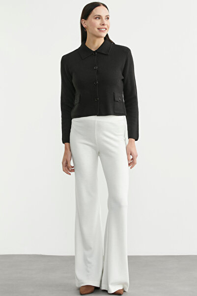 Sementa Buttoned Pocket Detailed Knitwear Jacket - Black