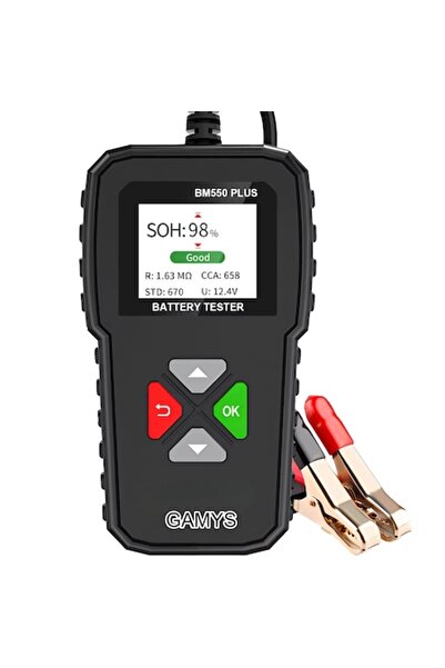 GAMYS Tester de baterii — 6/12/24V, 2Ah–220Ah, pentru motociclete, mașini, ca...