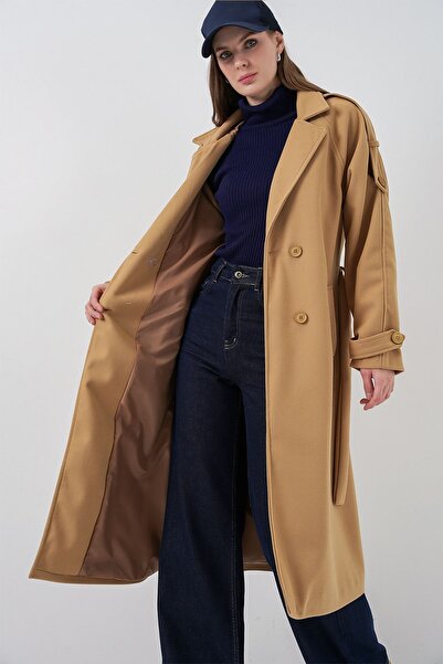 Hiccup Bdart Double-Breasted Lapel Buttoned Cashmere Coat