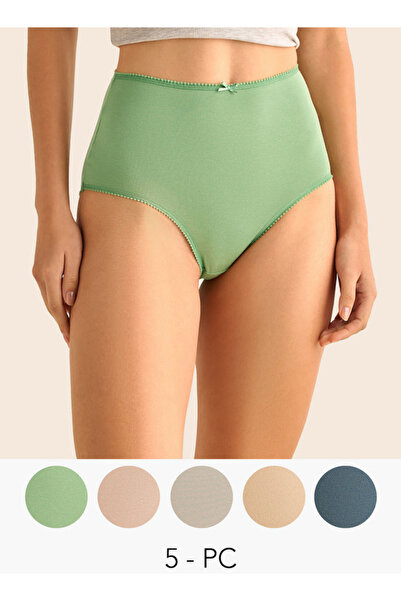 FAV Full Brief High Waist with Lace Trim - Pack of 5