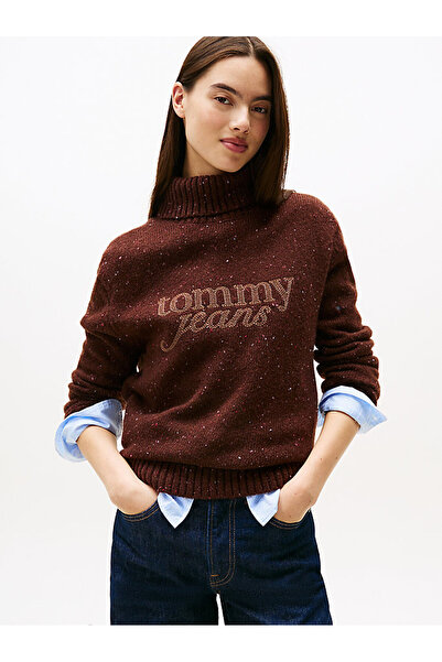 Tommy Hilfiger Kadın Kahverengi Triko Kazak