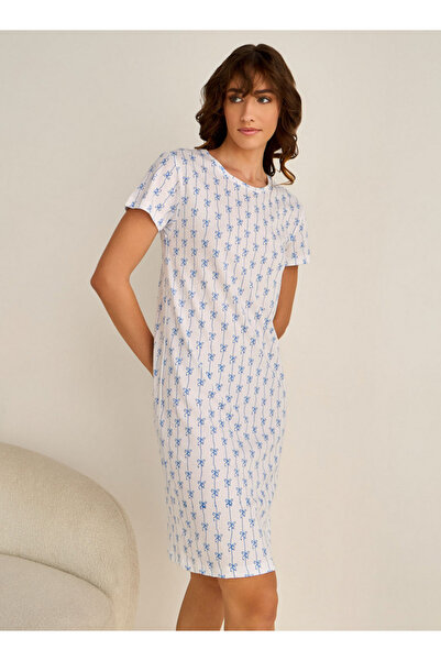 FAV قميص نوم مطبوع بأكمام قصيرة