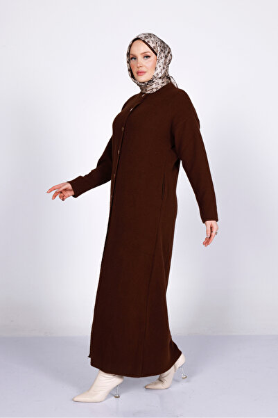 My City 44073 - Stylish Comfortable Buttoned Soft Women's Extra Long Knit Jacket