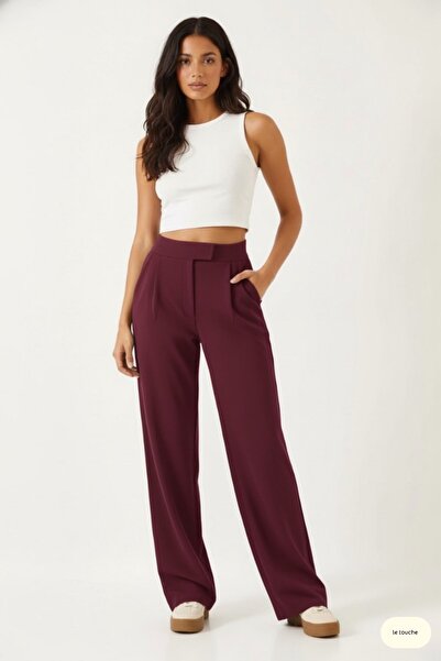 Le Touche Women's Waist Velcro Palazzo Casual Pants