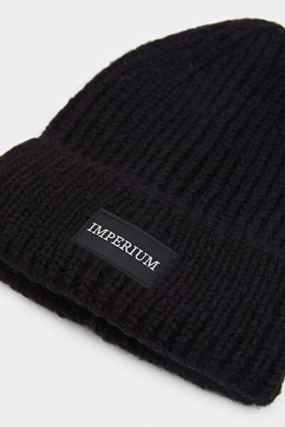 DeFacto U9177Azbk27 Black Men's Woven Label Beret