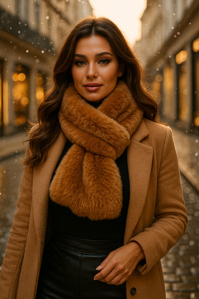 keisy Soft Furry Neck Collar Plush Premium Scarf