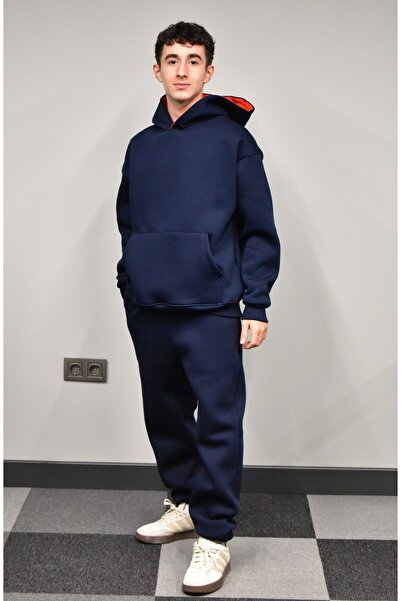 Banadamoda Unisex Relax Fit Cotton 3 Thread Soft Textured Fleece Inside Ka Hooded Tracksuit Set