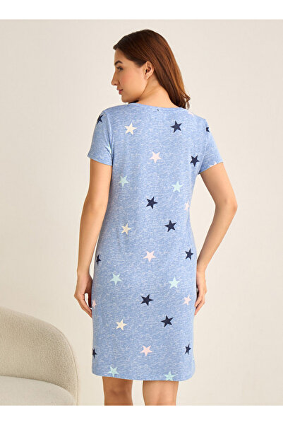 FAV Set of 2 - Night Dress Short Sleeve Star Print