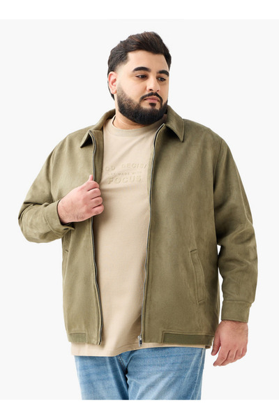 FAV Men Regular Fit Suede Longline Jacket