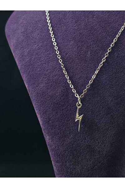 sarıyer silver Şimşek Figürlü Çelik Kolye Minimal Şık Günlük Kullanıma Uygun ...