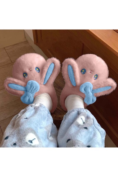 OEM Fluffy and warm slippers for children, funny rabbit pattern, C106