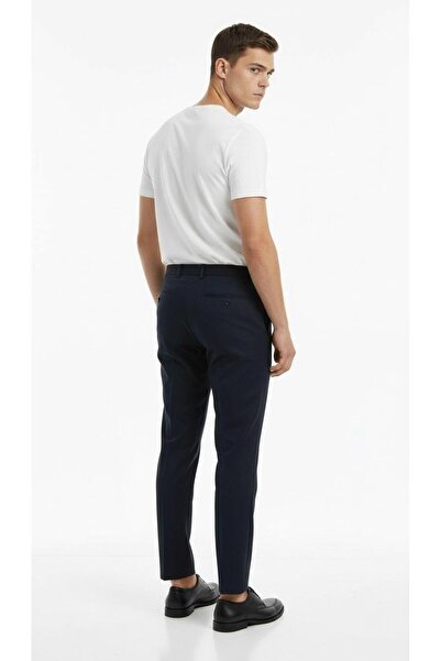 Plus Scorpion Men's Fabric Trousers Slim Fit – Black, Navy Blue, Beige, Light Grey, Anthracite, Mink – Flexible Comfortable Classic