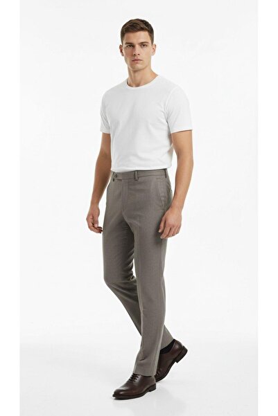 Plus Scorpion Men's Fabric Trousers Slim Fit – Black, Navy Blue, Beige, Light Grey, Anthracite, Mink – Flexible Comfortable Classic