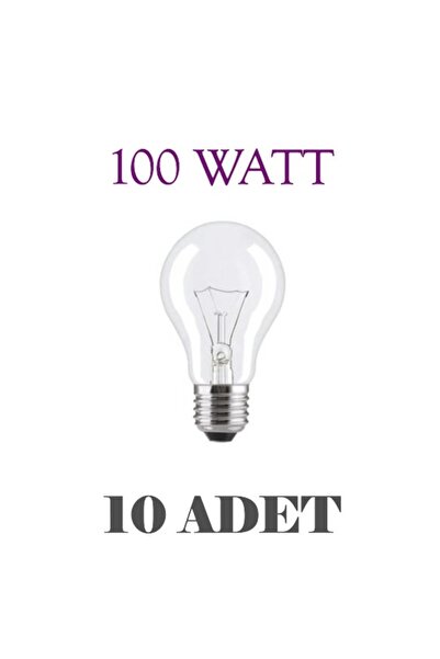 World 100 Watt E27 Akkor Ampul Sarı Işık 10 Adet
