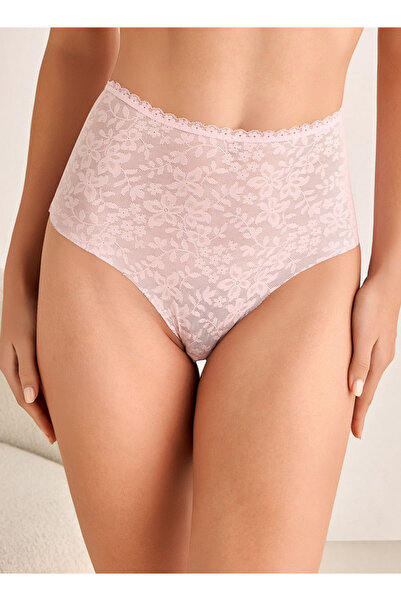 FAV شورت قصير بخصر مرتفع مع دانتيل مزهر