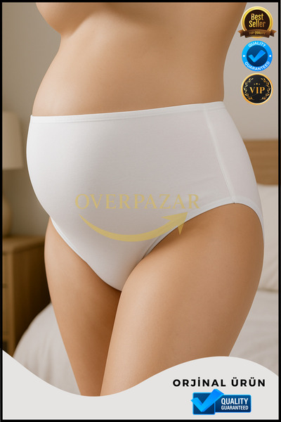 Overbazaar Maternity Supported High Waist Panties – Cotton Flexible Structure – Black / Skin / White