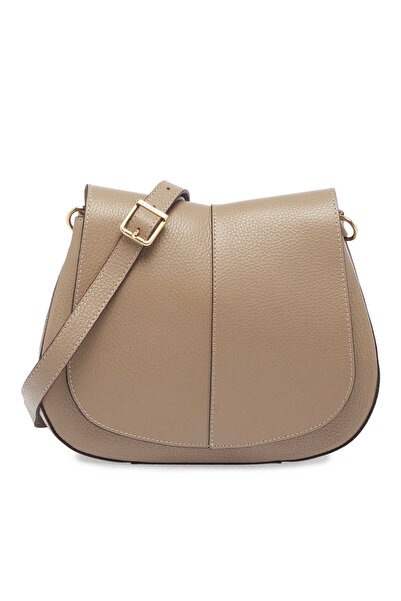 Tergan Bej Hakiki Deri Kadın Çapraz Askılı Çanta - S25K1BC80241-S95