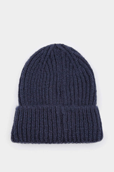 DeFacto U9177Azin8 Indigo Men's Woven Label Beret