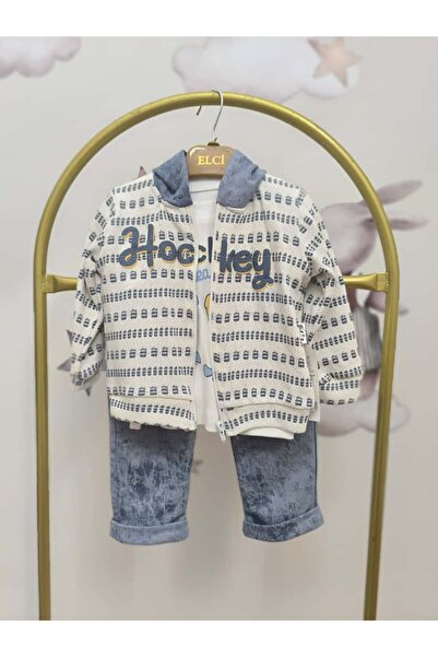 kidsense Hockey League Baby Boy Cardigan 3-Piece Set