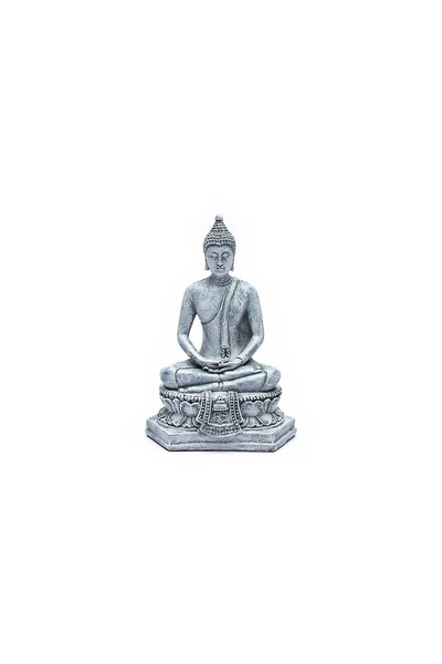 DECOR Медитиращ Буда, Тайланд, сив -- 298 гр.; 13x8x18 см