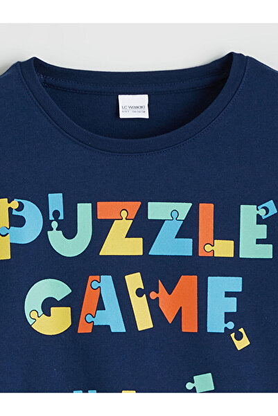 LC Waikiki Σετ αγορίστικες πιτζάμες με στάμπα με λαιμόκοψη