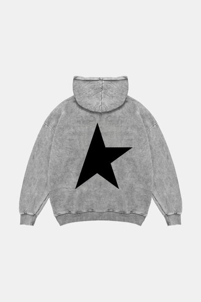 Sekizbiraltı Half Star με τύπωμα oversized Unisex πλενόμενο λευκό φούτερ με κουκούλα