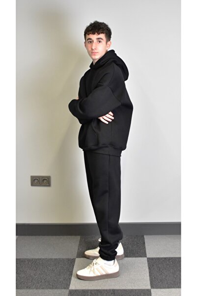 Banadamoda Unisex Relax Fit Cotton 3 Thread Soft Textured Fleece Inside Ka Hooded Tracksuit Set