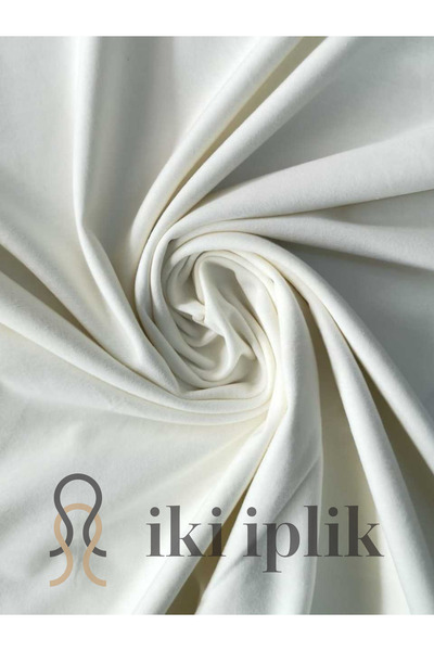 iki iplik Cream Color 100% Cotton Single Jersey Fabric – 170 cm Width |   Stretchy, Soft, Breathable T-Shirt Clothing Fabric