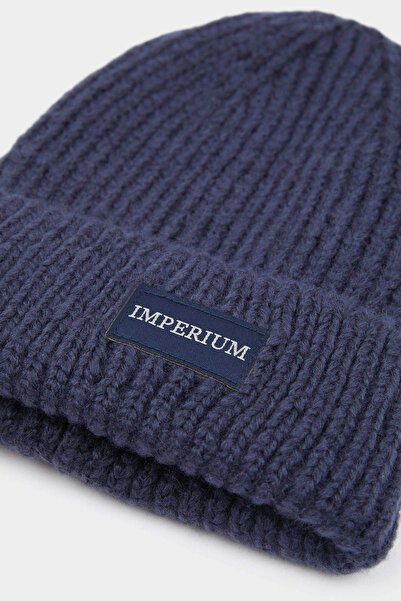 DeFacto U9177Azin8 Indigo Men's Woven Label Beret