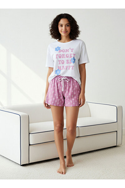 FAV طقم بيجامة تي شيرت وشورت مطبوع