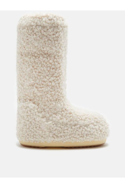MOON BOOT Icon Faux Astrakan Cream