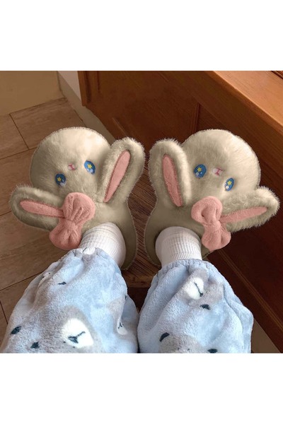 OEM Fluffy and warm slippers for children, funny rabbit pattern, C106