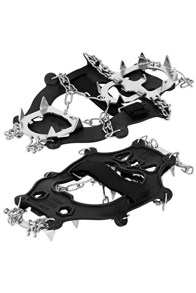 SERSIMO Anti-slip shoe cleats, size M 36-40, with 13 pins, steel and TPE, black