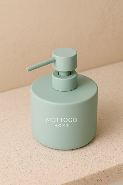 Mottogo موزع صابون سائل من البورسلين ذو ملمس ناعم وغير لامع - 500 مل