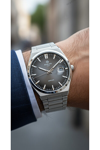 Hislon Silver Steel Band Men's Wristwatch Cl222S-04Ss